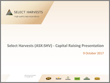 SHV Capital Raising Presentation October 2017