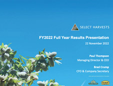 Select Harvests 2022 Full Year Results