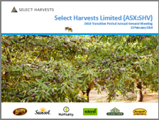 Select Harvests 2018 Transition Period AGM Presentation