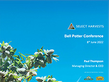 Select Harvests Presentation to Bell Potter Home Grown Agriculture Conference