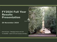 Select Harvests 2024 Full Year Results