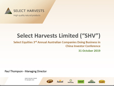 Select Equities 3rd Annual Australian Companies Doing Business in China Investor Conference